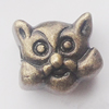 European Style Beads Zinc Alloy Jewelry Findings, Animal Head 13x12mm Hole:5mm, Sold by Bag