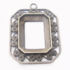 Zinc Alloy Pendant Settings, Outside diameter:41x56mm, Interior diameter:24x34mm, Sold by Bag