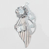 Iron Jewelry Finding Pendant Lead-free, Leaf 27x58mm, Sold by PC