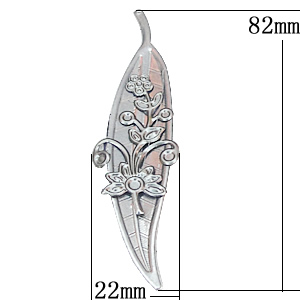 Iron Jewelry Finding Pendant Lead-free, Leaf 22x82mm, Sold by PC