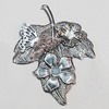 Iron Jewelry Finding Pendant Lead-free, Leaf 48x66mm, Sold by PC
