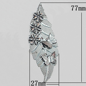 Iron Jewelry Finding Pendant Lead-free, Leaf 27x77mm, Sold by PC