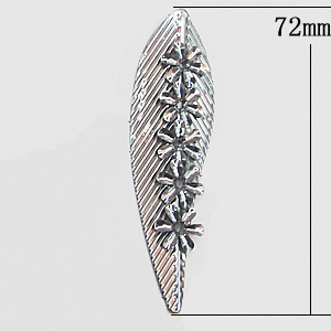 Iron Jewelry Finding Pendant Lead-free, Leaf 20x72mm, Sold by PC