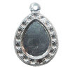 Iron Pendant Setting, Teardrop 19x27mm, Sold by Bag