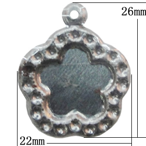 Iron Pendant Setting, Flower 22x26mm, Sold by Bag