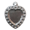 Iron Pendant Setting, Heart 20x25mm, Sold by Bag