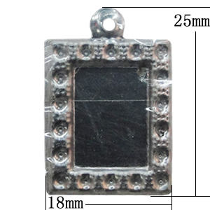 Iron Pendant Setting, Rectangle 18x25mm, Sold by Bag