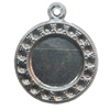 Iron Pendant Setting, Flat Round 21x26mm, Sold by Bag