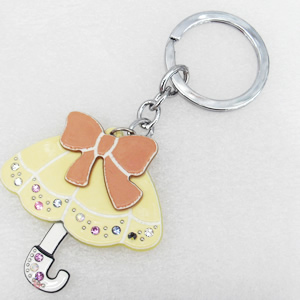 Iron Key Chains with Acrylic Charm, umbrella, 50x100mm, Sold by PC