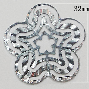 Iron Jewelry Finding Pendant Lead-free, Flower 32mm, Sold by Bag