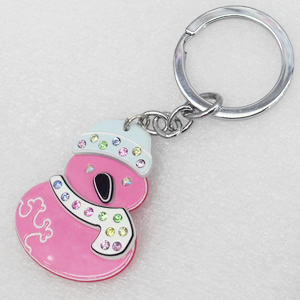 Iron Key Chains with Acrylic Charm, 37x105mm, Sold by PC