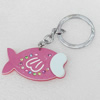 Iron Key Chains with Acrylic Charm, 51x88mm, Sold by PC
