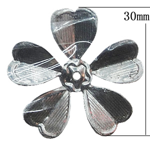 Iron Jewelry Finding Pendant Lead-free, Flower 30mm, Sold by Bag