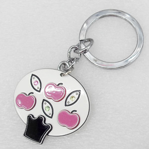 Iron Key Chains with Acrylic Charm, 41x95mm, Sold by PC