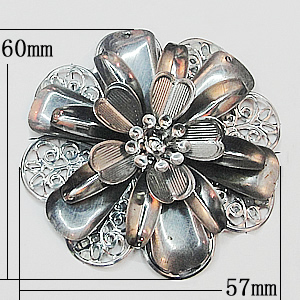 Iron Flower Lead-free, NO Hole Headwear & Costume Accessory, 57x60mm, Sold by PC
