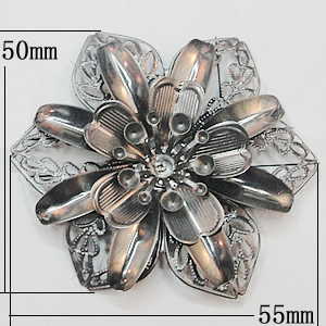 Iron Flower Lead-free, NO Hole Headwear & Costume Accessory, 55x50mm, Sold by PC