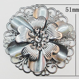 Iron Flower Lead-free, NO Hole Headwear & Costume Accessory, 51mm, Sold by PC