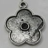 Pendant/Charm Setting Zinc Alloy Jewelry Findings Lead-free, Flower 22x26mm Hole:2mm, Sold by Bag