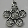 Pendant/Charm Zinc Alloy Jewelry Findings Lead-free, Flower 22x28mm Hole:2mm, Sold by Bag