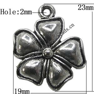 Pendant/Charm Zinc Alloy Jewelry Findings Lead-free, Flower 19x23mm Hole:2mm, Sold by Bag