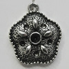 Pendant/Charm Setting Zinc Alloy Jewelry Findings Lead-free, Flower 20x24mm Hole:2mm, Sold by Bag