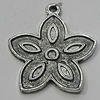 Pendant/Charm Zinc Alloy Jewelry Findings Lead-free, Flower 24x28mm Hole:2mm, Sold by Bag
