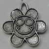 Pendant/Charm Zinc Alloy Jewelry Findings Lead-free, Flower 22x24mm Hole:2mm, Sold by Bag