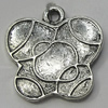 Pendant/Charm Zinc Alloy Jewelry Findings Lead-free, Flower 18x18mm Hole:2mm, Sold by Bag