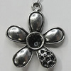 Pendant/Charm Setting Zinc Alloy Jewelry Findings Lead-free, Flower 27x32mm Hole:2mm, Sold by Bag