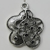 Pendant/Charm Setting Zinc Alloy Jewelry Findings Lead-free, Flower 22x28mm Hole:2mm, Sold by Bag
