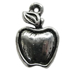 Pendant/Charm Zinc Alloy Jewelry Findings Lead-free, Apple 11x17mm Hole:1mm, Sold by Bag