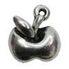 Pendant/Charm Zinc Alloy Jewelry Findings Lead-free, Apple 11x13mm Hole:1mm, Sold by Bag
