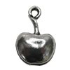 Pendant/Charm Zinc Alloy Jewelry Findings Lead-free, Apple 11x18mm Hole:2mm, Sold by Bag