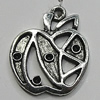 Pendant/Charm Setting Zinc Alloy Jewelry Findings Lead-free, Apple 20x22mm Hole:2mm, Sold by Bag