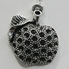 Pendant/Charm Zinc Alloy Jewelry Findings Lead-free, Apple 19x24mm Hole:2mm, Sold by Bag