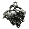 Pendant/Charm Setting Zinc Alloy Jewelry Findings Lead-free, Fruit 22x18mm Hole:2mm, Sold by Bag