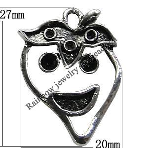 Pendant/Charm Setting Zinc Alloy Jewelry Findings Lead-free, Fruit 27x20mm Hole:2mm, Sold by Bag