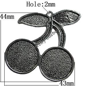 Pendant/Charm Zinc Alloy Jewelry Findings Lead-free, Fruit 43x44mm Hole:2mm, Sold by Bag