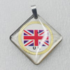 Stainless Steel Pendant, Diamond 22x32mm, Sold by PC
