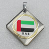 Stainless Steel Pendant, Diamond 22x32mm, Sold by PC