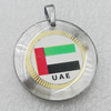 Stainless Steel Pendant, Round 35mm, Sold by PC