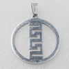 Stainless Steel Pendant, Flat Round 35x38mm, Sold by PC