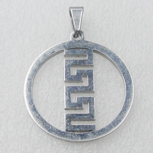Stainless Steel Pendant, Flat Round 35x38mm, Sold by PC
