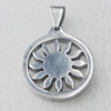 Stainless Steel Pendant, Flat Round 30x33mm, Sold by PC