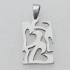 Stainless Steel Pendant, 19x33mm, Sold by PC