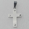 Stainless Steel Pendant, Cross 20x33mm, Sold by PC