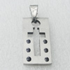 Stainless Steel Pendant, Rectangle 14x27mm, Sold by PC