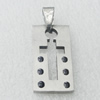 Stainless Steel Pendant, Rectangle 14x27mm, Sold by PC
