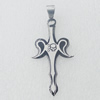 Stainless Steel Pendant, Cross 25x49mm, Sold by PC