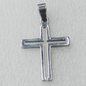 Stainless Steel Pendant, Cross 24x35mm, Sold by PC